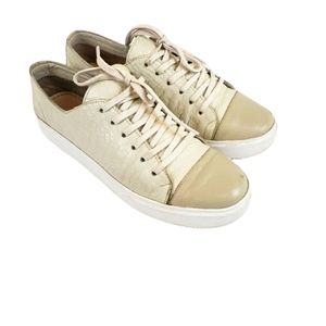 KANAAS, Leather Tan/Cream Color Lace Up Sneakers Woman's Size 7
